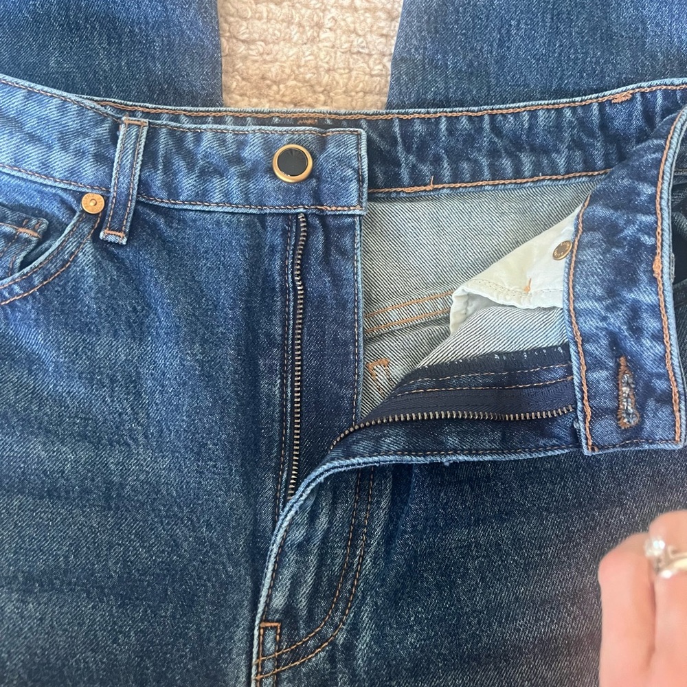 KHAITE Danielle 100% cotton jeans in mid-blue, size 27 - Picture 15 of 15